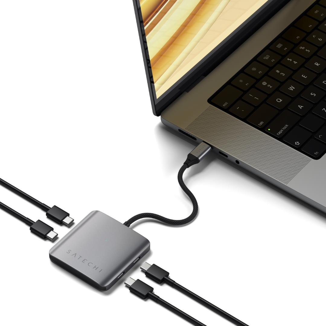 Satechi 4-Port USB-C Hub Kablolu Uzay Grisi ST-H4CPDM - Görsel 7