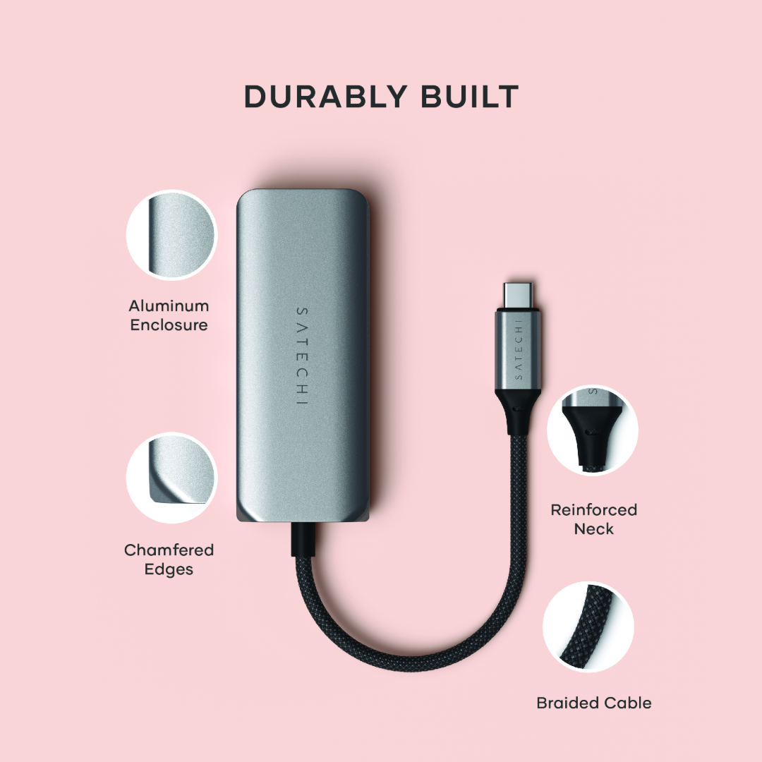 Satechi 4 in 1 USB-C Hub 2.5Gbit Ethernet Uzay Grisi ST-H3C25EM - Görsel 11