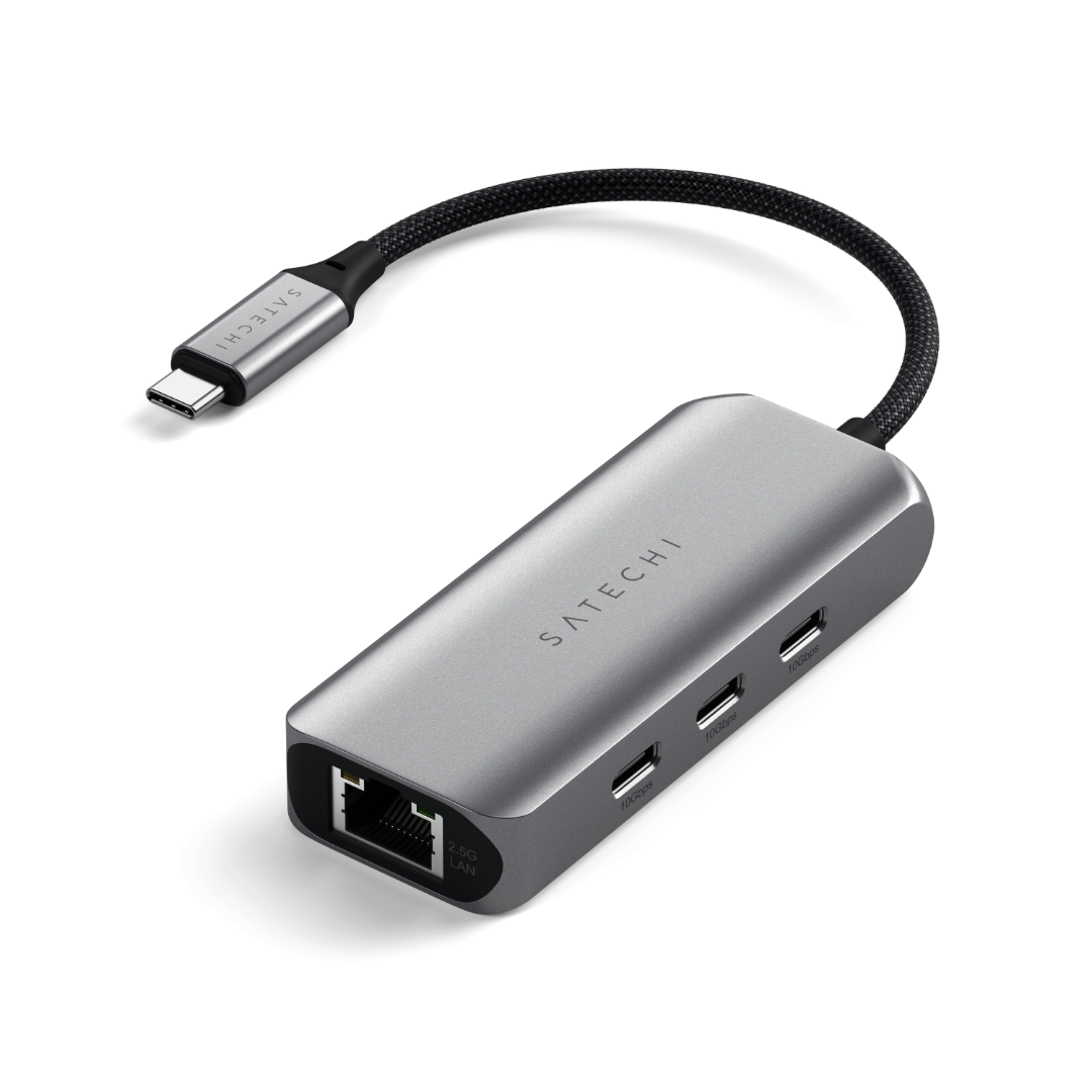 Satechi 4 in 1 USB-C Hub 2.5Gbit Ethernet Uzay Grisi ST-H3C25EM - Görsel 2