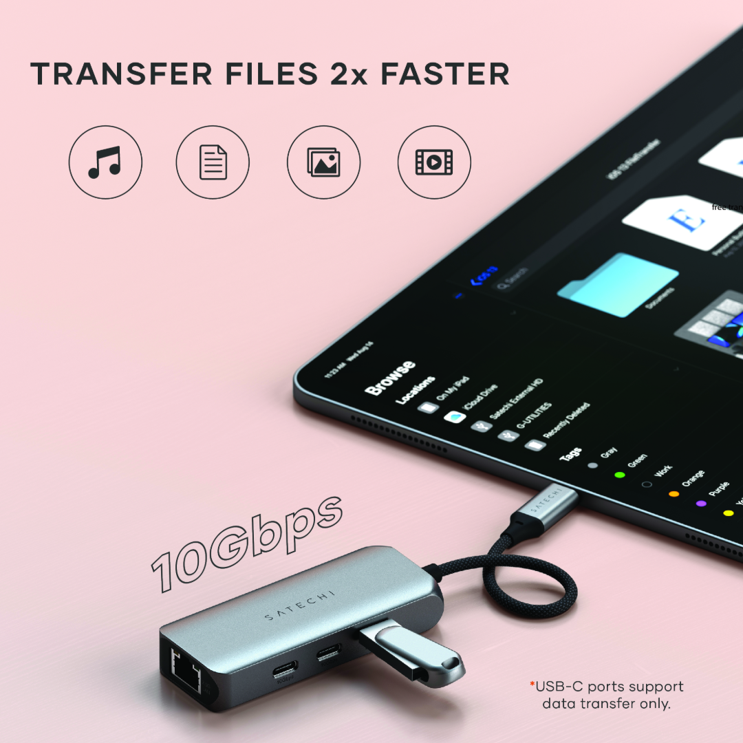 Satechi 4 in 1 USB-C Hub 2.5Gbit Ethernet Uzay Grisi ST-H3C25EM - Görsel 10