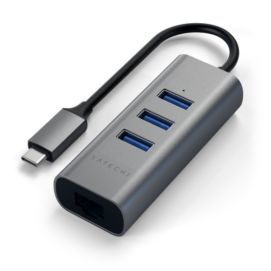 Satechi Type-C 2 in 1 USB 3.0 3 Port Hub Eth Port Uzay Grisi ST-TC2N1USB31AM - Görsel 4