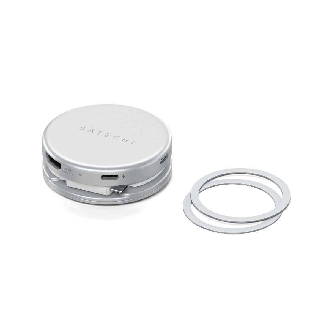 Satechi OntheGo 5 in 1 Multiport Adaptör Gümüş ST-POTG5S ve USB-C bağlantı