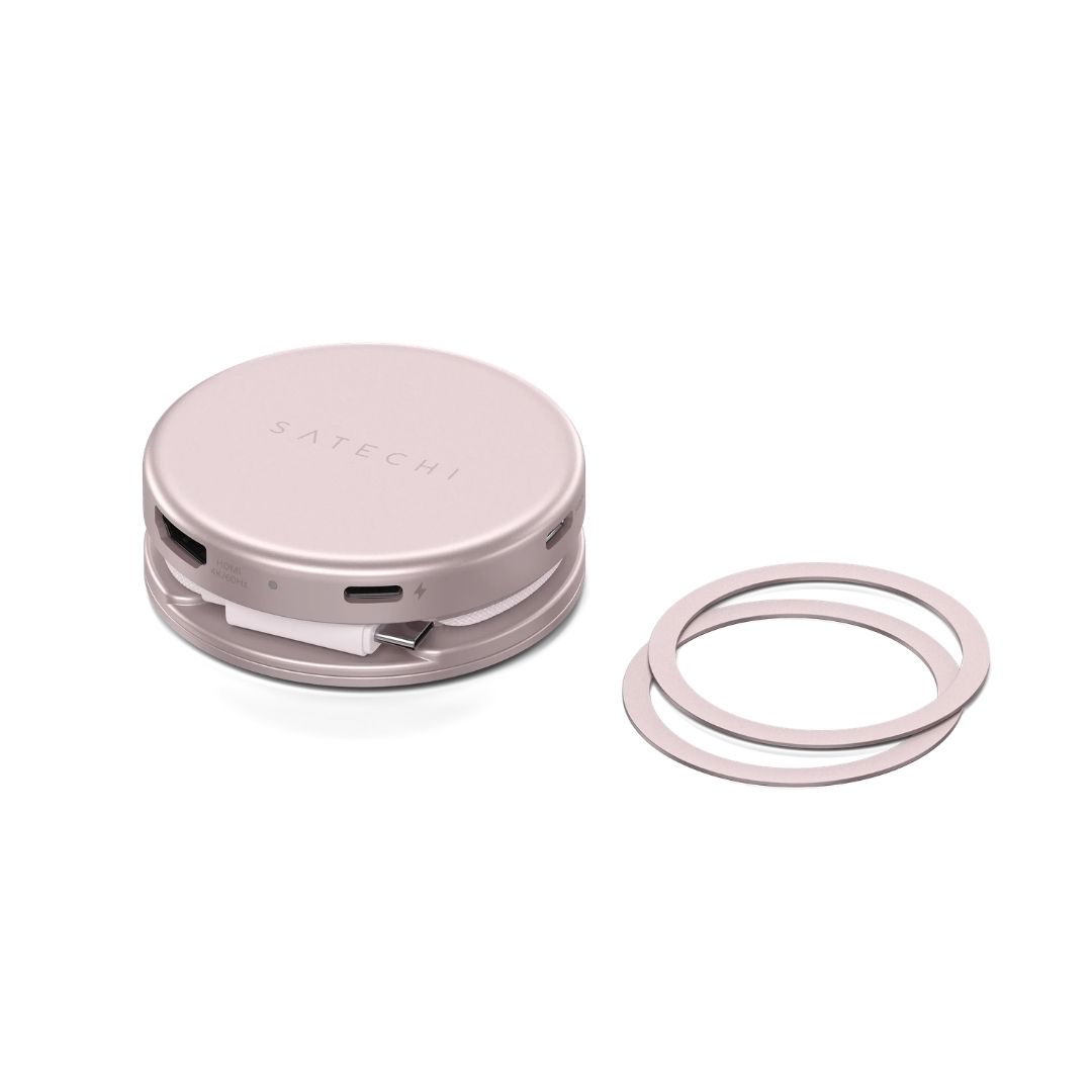 Satechi OntheGo 5 in 1 Multiport Adaptör Pastel Pembe ST-POTG5P Manyetik