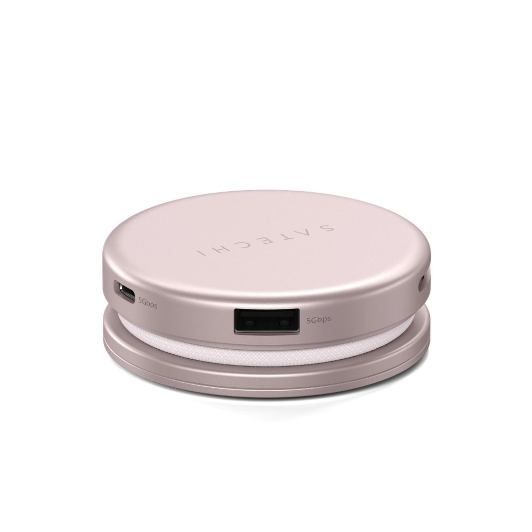 Satechi OntheGo 5 in 1 Multiport Adaptör Pastel Pembe ST-POTG5P USB-A Bağlantı