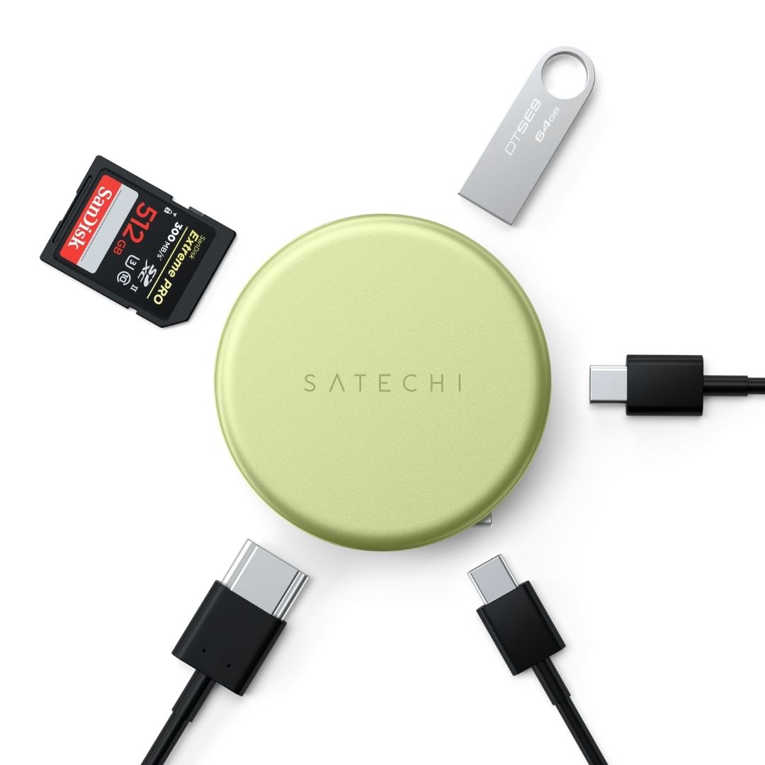 Satechi OntheGo 5 in 1 Multiport Adaptör Puslu Sarı ST-POTG5Y Bağlantılar